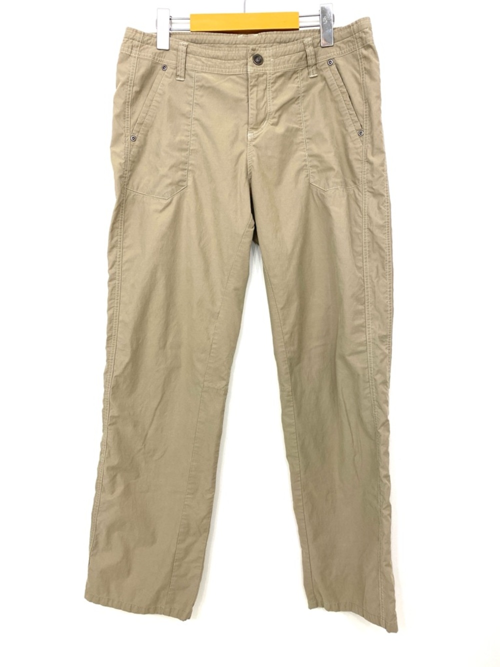 KÜHL Women’s Hiking Pants Tan Cotton Blend Drawstring Waist Size 12 Regular